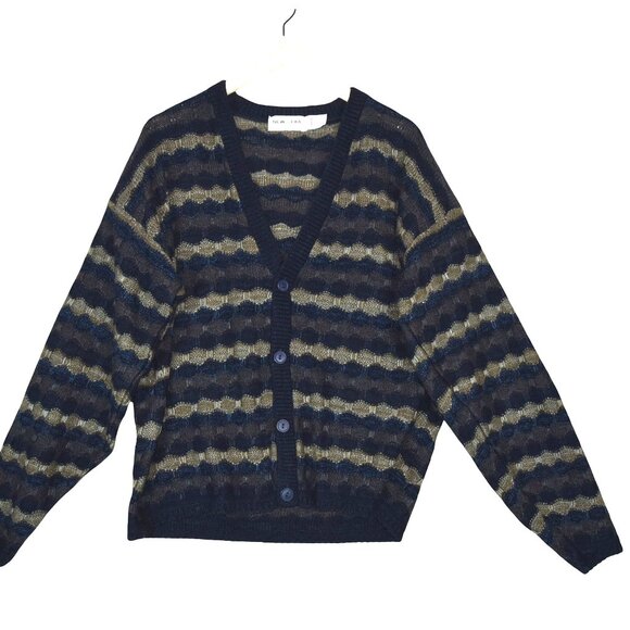 Vintage Grandpacore New Era Cardigan L Retro 90s Grunge Cobain Knit Made in USA - Picture 2 of 8